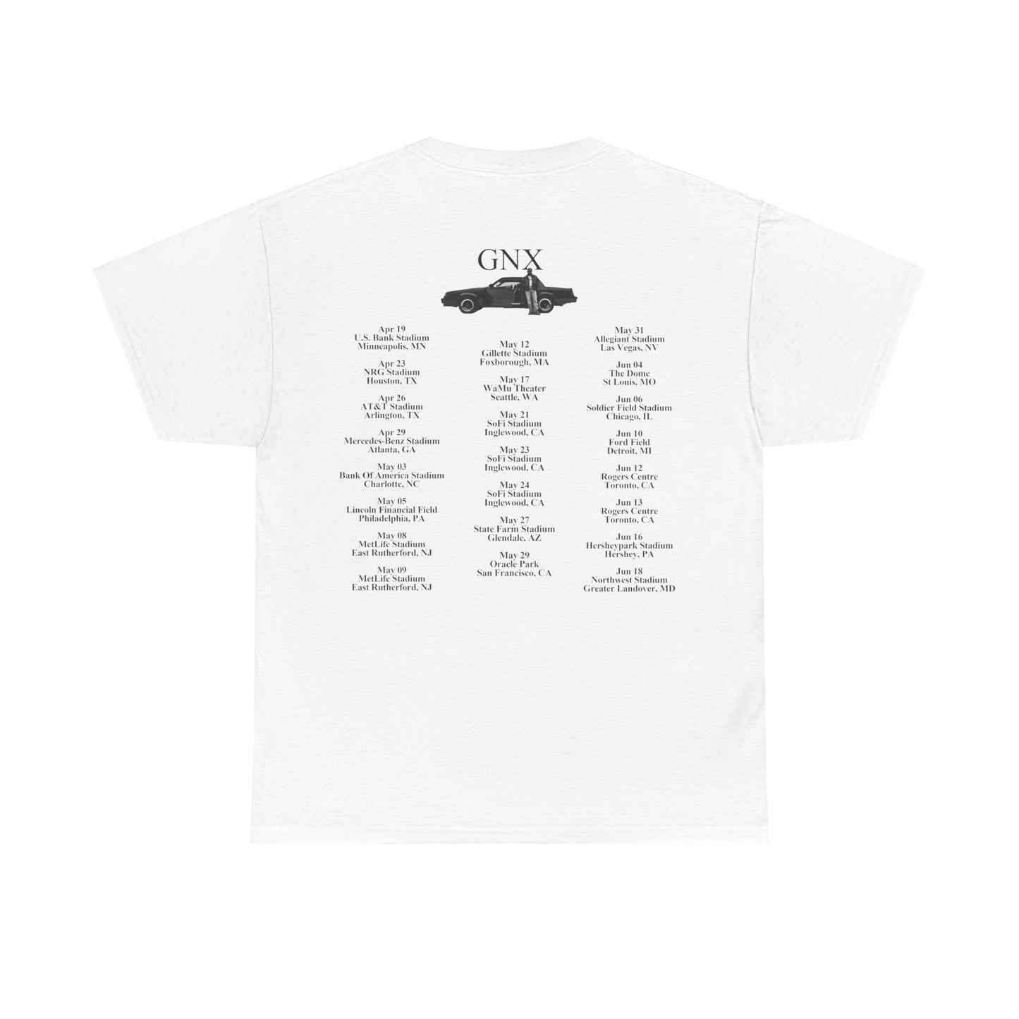 Kendrick Lamar Merch - GNX Tour Merch White Signature Tee