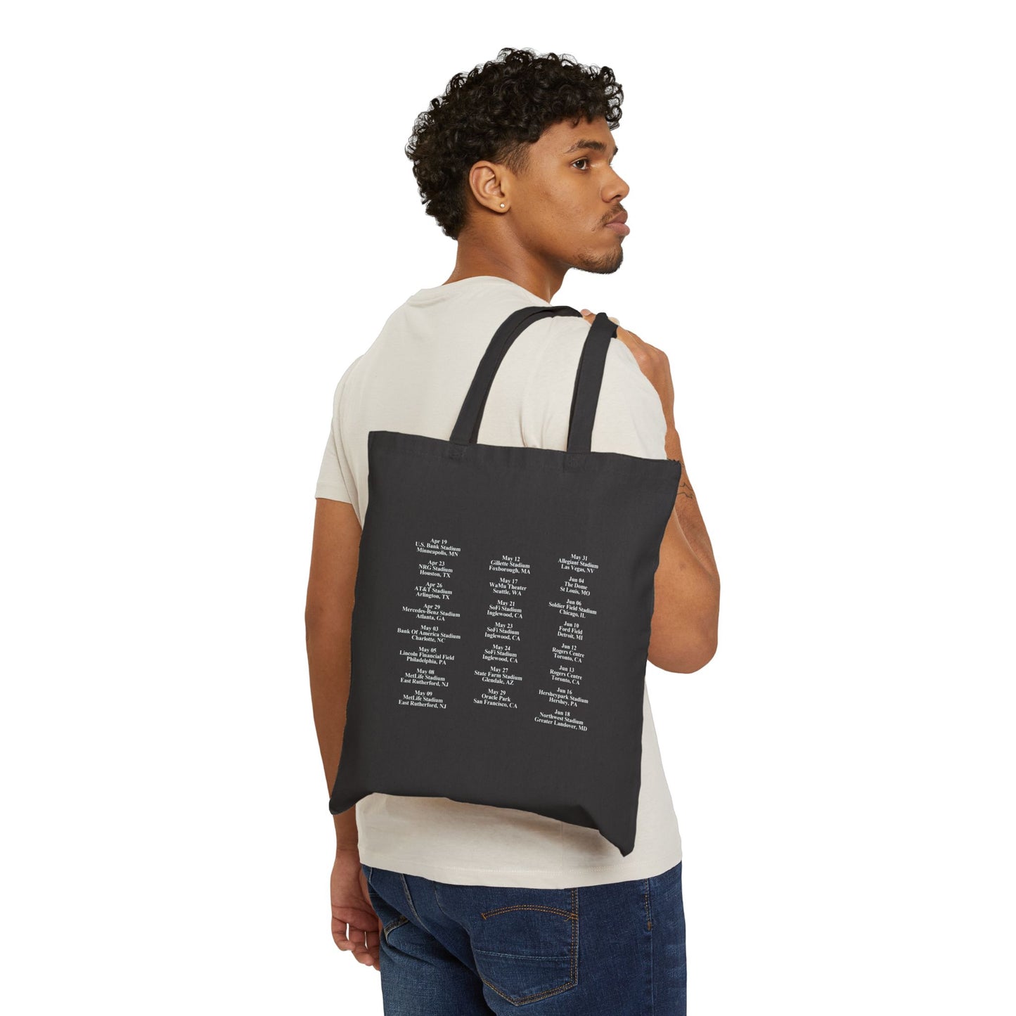 Kendrick Lamar Merch - GNX Tour Merch Black Tour Dates Tote Bag